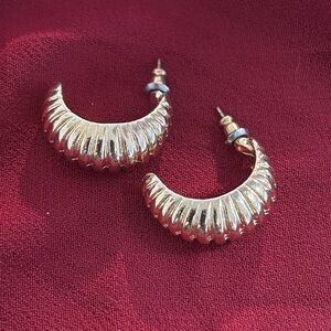 Classic Gold Tone Hoop Pierced Earrings